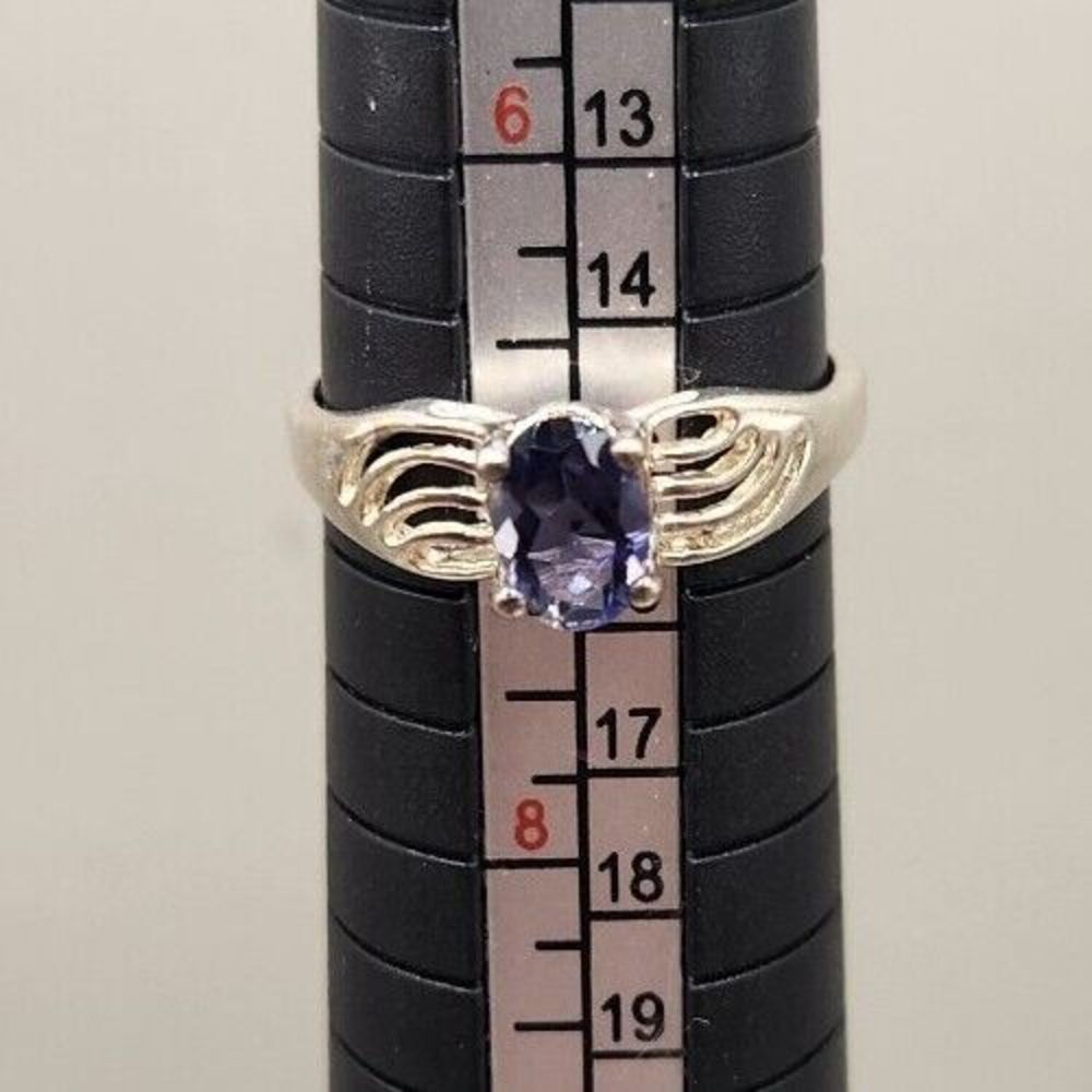 UTC Art Deco Iolite 925 Sterling Silver Ring Sz 6.75